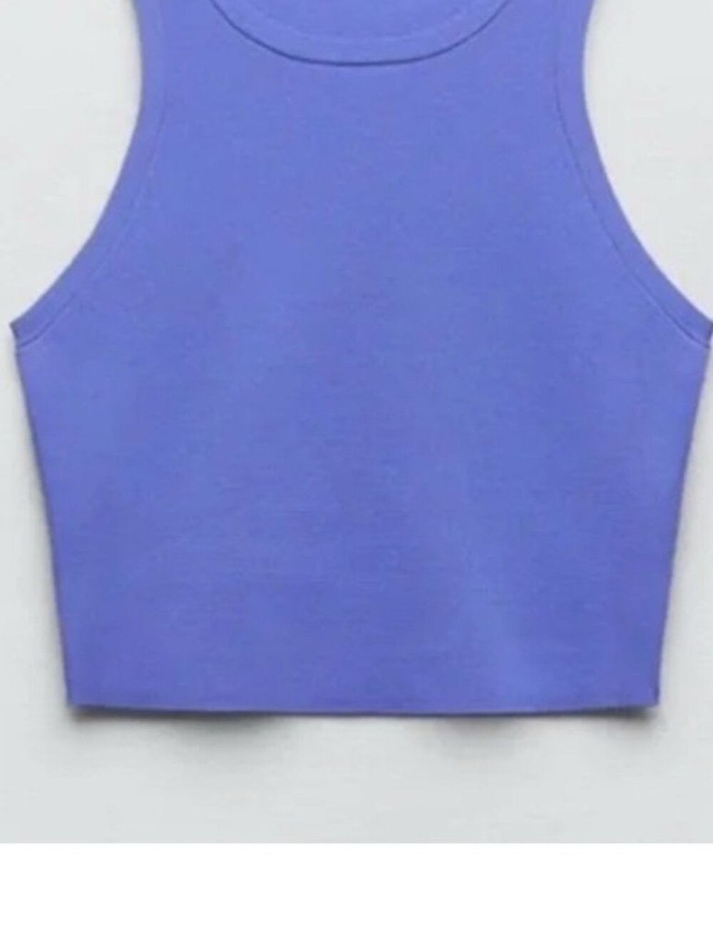 Blue Fitted Crop Tank Top